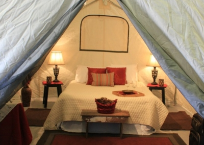 Interior of Glamping tent